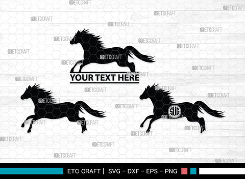 Horse Monogram, Horse Silhouette, Horse SVG, Horse Racing Svg, Horse Riding Svg, Horse Rider Svg, SB00279 SVG ETC Craft 