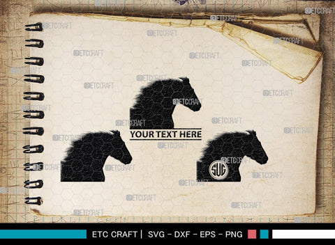 Horse Monogram, Horse Silhouette, Horse SVG, Horse Racing Svg, Horse Riding Svg, Horse Rider Svg, SB00279 SVG ETC Craft 