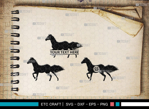 Horse Monogram, Horse Silhouette, Horse SVG, Horse Racing Svg, Horse Riding Svg, Horse Rider Svg, SB00279 SVG ETC Craft 