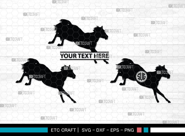 Horse Monogram, Horse Silhouette, Horse SVG, Horse Racing Svg, Horse Riding Svg, Horse Rider Svg, SB00279 SVG ETC Craft 