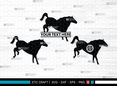 Horse Monogram, Horse Silhouette, Horse SVG, Horse Racing Svg, Horse Riding Svg, Horse Rider Svg, SB00279 SVG ETC Craft 