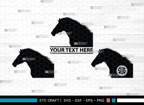 Horse Monogram, Horse Silhouette, Horse SVG, Horse Racing Svg, Horse Riding Svg, Horse Rider Svg, SB00279 SVG ETC Craft 