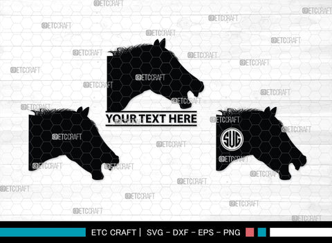Horse Monogram, Horse Silhouette, Horse SVG, Horse Racing Svg, Horse Riding Svg, Horse Rider Svg, SB00279 SVG ETC Craft 