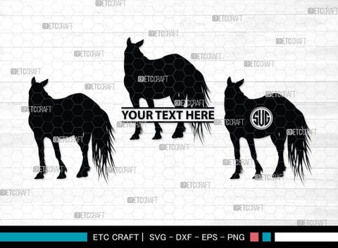 Horse Monogram, Horse Silhouette, Horse SVG, Horse Racing Svg, Horse Riding Svg, Horse Rider Svg, SB00279 SVG ETC Craft 