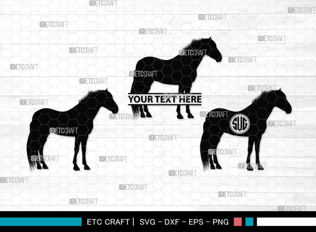 Horse Monogram, Horse Silhouette, Horse SVG, Horse Racing Svg, Horse Riding Svg, Horse Rider Svg, SB00279 SVG ETC Craft 