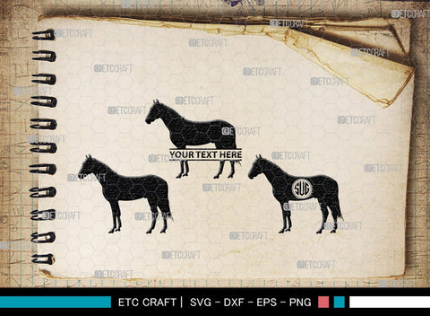 Horse Monogram, Horse Silhouette, Horse SVG, Horse Racing Svg, Horse Riding Svg, Horse Rider Svg, SB00279 SVG ETC Craft 