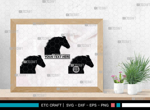 Horse Monogram, Horse Silhouette, Horse SVG, Horse Racing Svg, Horse Riding Svg, Horse Rider Svg, SB00279 SVG ETC Craft 
