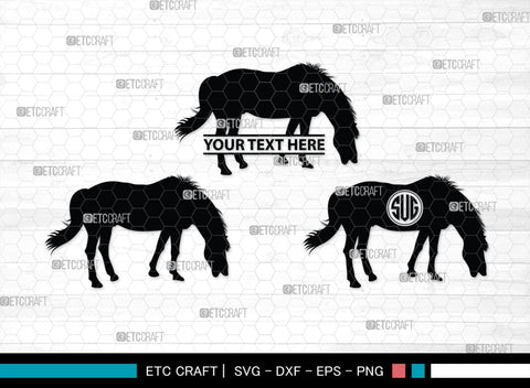Horse Monogram, Horse Silhouette, Horse SVG, Horse Racing Svg, Horse Riding Svg, Horse Rider Svg, SB00279 SVG ETC Craft 