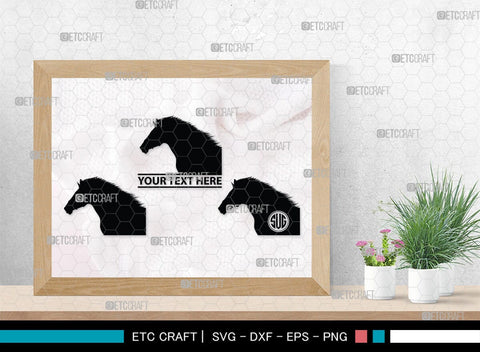Horse Monogram, Horse Silhouette, Horse SVG, Horse Racing Svg, Horse Riding Svg, Horse Rider Svg, SB00279 SVG ETC Craft 