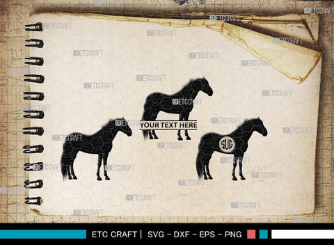 Horse Monogram, Horse Silhouette, Horse SVG, Horse Racing Svg, Horse Riding Svg, Horse Rider Svg, SB00279 SVG ETC Craft 