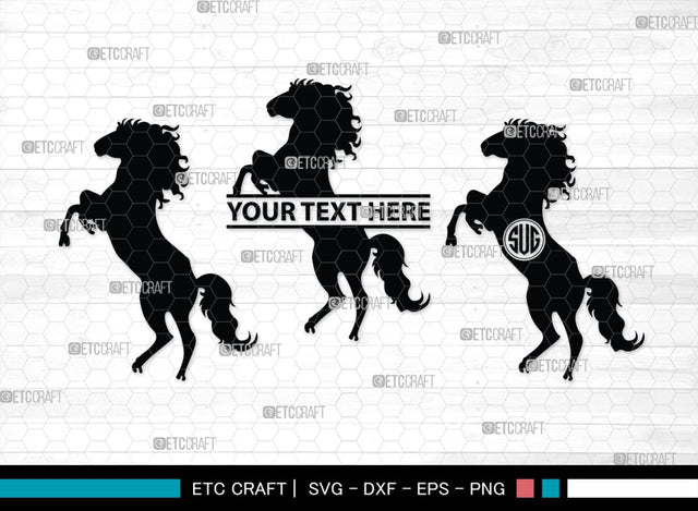 Horse Monogram, Horse Silhouette, Horse SVG, Horse Racing Svg, Horse Riding Svg, Horse Rider Svg, SB00279 SVG ETC Craft 