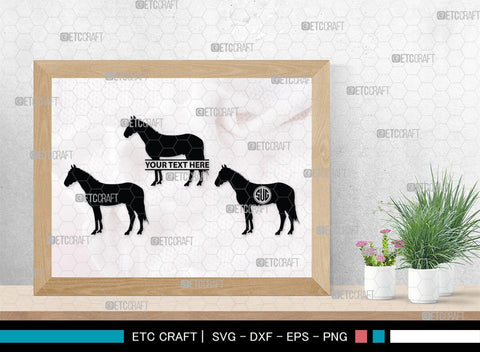 Horse Monogram, Horse Silhouette, Horse SVG, Horse Racing Svg, Horse Riding Svg, Horse Rider Svg, SB00279 SVG ETC Craft 