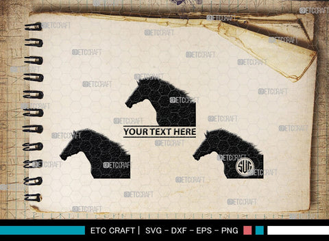 Horse Monogram, Horse Silhouette, Horse SVG, Horse Racing Svg, Horse Riding Svg, Horse Rider Svg, SB00279 SVG ETC Craft 