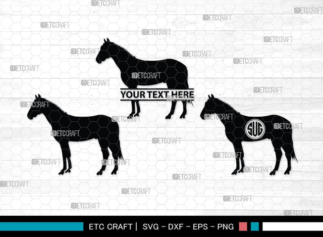 Horse Monogram, Horse Silhouette, Horse SVG, Horse Racing Svg, Horse Riding Svg, Horse Rider Svg, SB00279 SVG ETC Craft 