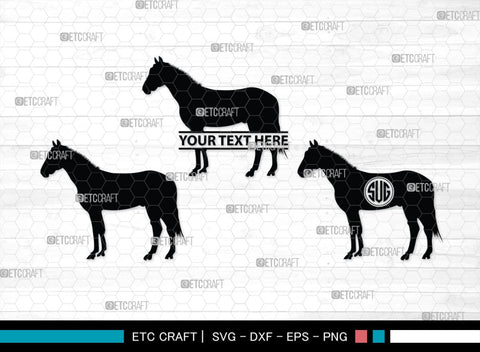 Horse Monogram, Horse Silhouette, Horse SVG, Horse Racing Svg, Horse Riding Svg, Horse Rider Svg, SB00279 SVG ETC Craft 