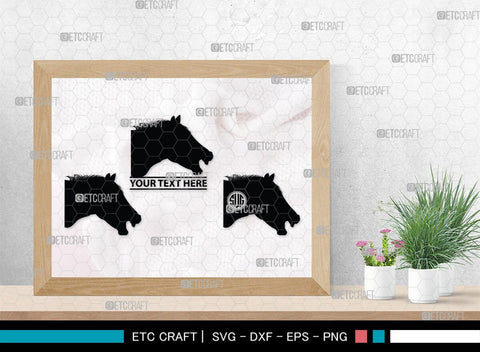 Horse Monogram, Horse Silhouette, Horse SVG, Horse Racing Svg, Horse Riding Svg, Horse Rider Svg, SB00279 SVG ETC Craft 