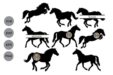 Horse Monogram| Horses Svg Cut Files SVG CosmosFineArt 