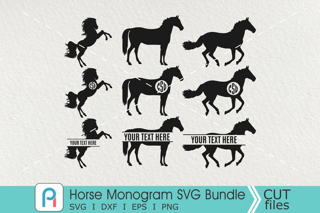 Horse Monogram Svg, Horse Svg, Horse Clipart SVG Pinoyart Kreatib 