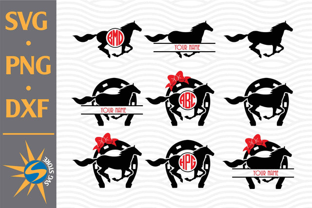 Horse Monogram SVG, PNG, DXF Digital Files Include SVG SVGStoreShop 