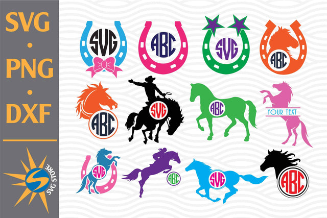 Horse Monogram SVG, PNG, DXF Digital Files Include SVG SVGStoreShop 
