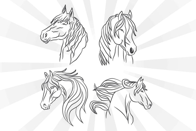 Horse Outline Set Collection Svg SVG Johan Ru designs 