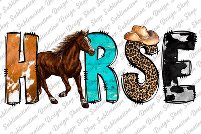 Horse Png, Horse Sublimation Design, Western Png, Western Sublimation, Love Horse, Hand Drawn, Digital Download, Leopard Png, Cowhide Png Sublimation SublimationDesignShop 