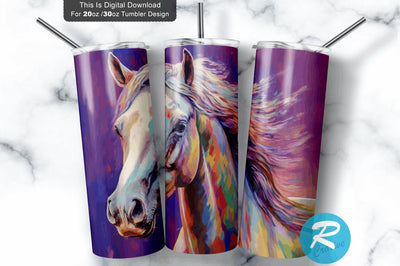 Horse Purple 20 oz / 30 oz Tumbler PNG Sublimation Regulrcrative 