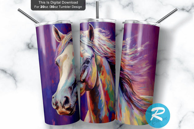 Horse Purple 20 oz / 30 oz Tumbler PNG Sublimation Regulrcrative 