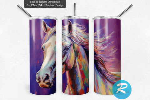 Horse Purple 20 oz / 30 oz Tumbler PNG Sublimation Regulrcrative 