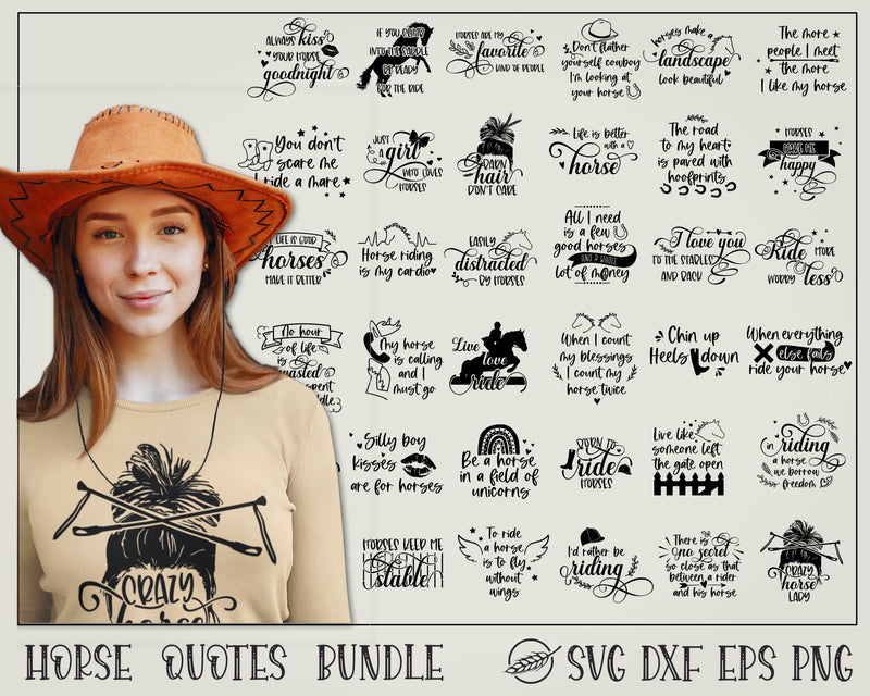 Horse quotes bundle, 35 designs SVG Boertiek 