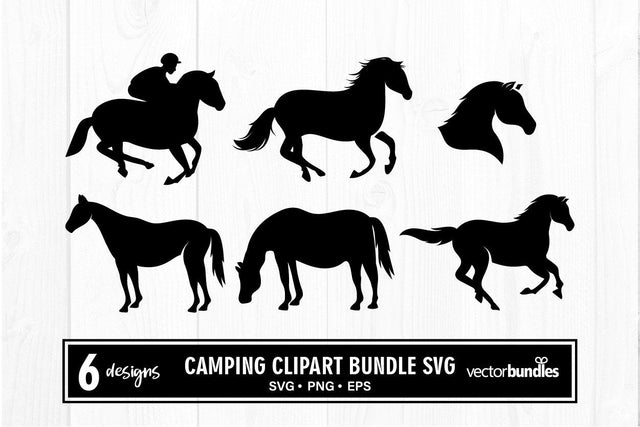 Horse silhouette clipart bundle svg SVG vectorbundles 