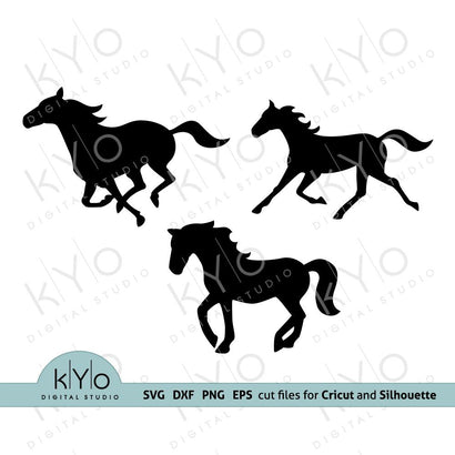 Horse Silhouettes SVG cut files SVG kYo Digital Studio 