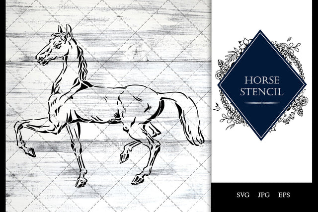 Horse Stencil Vector SVG SVG Loveleen Kaur 