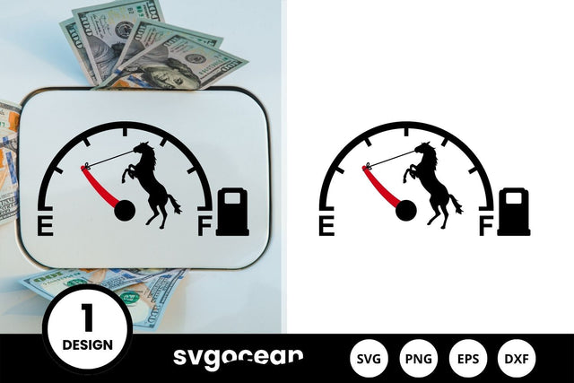 Horse Stopping Fuel Gauge Indicator SVG Design SVG SvgOcean 
