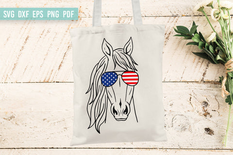 Horse SVG | 4th of July SVG | Horse with Glasses SVG SVG Irina Ostapenko 