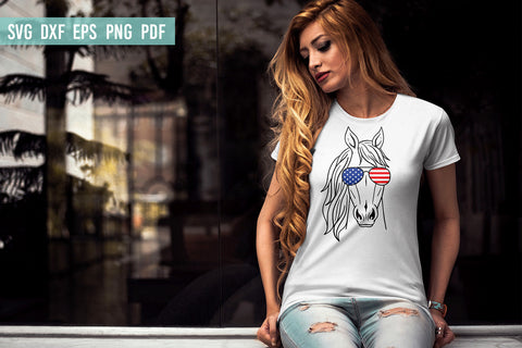 Horse SVG | 4th of July SVG | Horse with Glasses SVG SVG Irina Ostapenko 