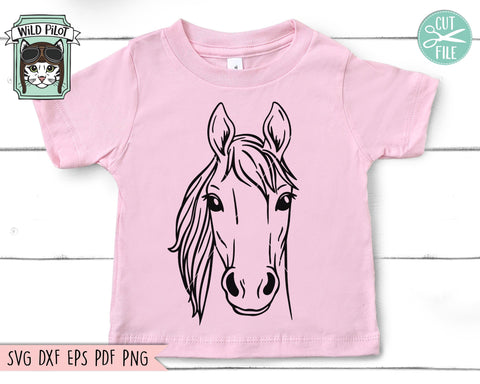 Horse SVG File, Horse Cut File, Horse Vector, Cowboy SVG File, Western SVG, Horse Face SVG Cut File, Rustic SVG, Country SVG File, Rodeo Cut File SVG Wild Pilot 