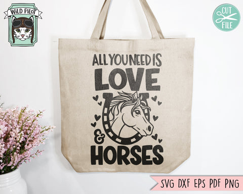 Horse SVG file, Valentines Day Horses SVG, Love Horses SVG, All you Need is Love and Horses svg, Valentines Day svg, Horse in Horseshoe svg SVG Wild Pilot 