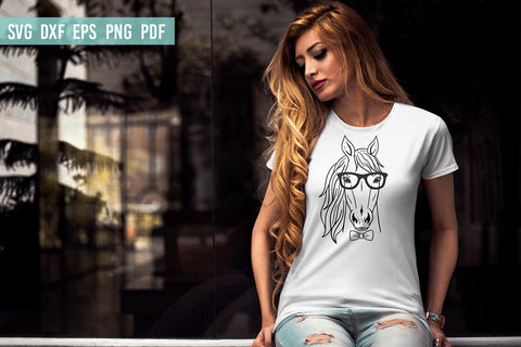 Horse SVG | Horse head SVG | Horse with Bowtie and Glasses SVG SVG Irina Ostapenko 