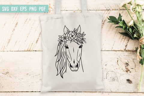Horse SVG | Horse head SVG | Horse with flower crown SVG SVG Irina Ostapenko 