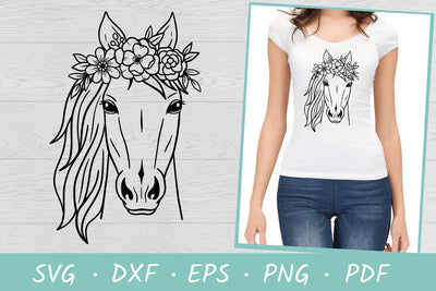 Horse SVG | Horse head SVG | Horse with flower crown SVG SVG Irina Ostapenko 