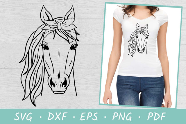 Horse SVG | Horse head SVG|Horse with bandana SVG SVG Irina Ostapenko 