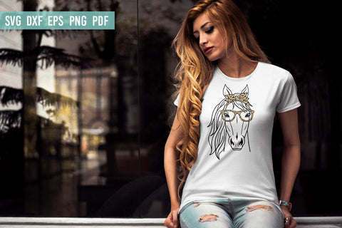 Horse SVG | Horse with leopard bandana and glasses SVG SVG Irina Ostapenko 