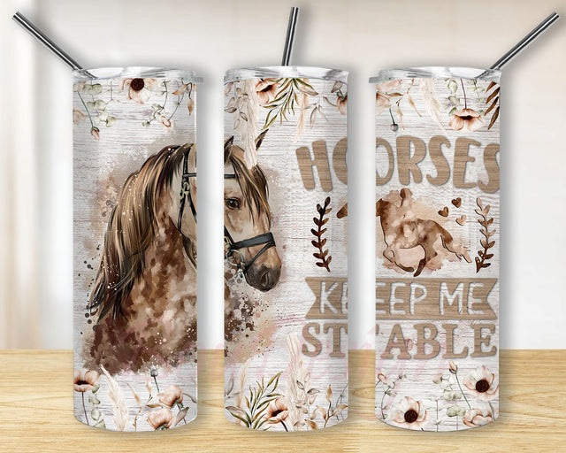 Horse Tumbler PNG, Horse Tumbler Wrap, 20oz Straight and Tapered Tumbler Design, Instant Digital Download, Watercolor Horse PNG Sublimation BouDesign 