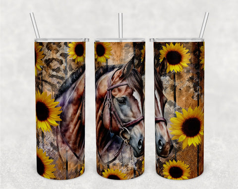 Horse Tumbler Wraps Bundle, 20 Oz Skinny Tumbler Horse Sublimation Designs, Seamless Horse PNG, 5 Designs Sublimation HappyDesignStudio 