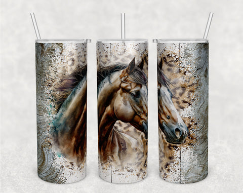 Horse Tumbler Wraps Bundle, 20 Oz Skinny Tumbler Horse Sublimation Designs, Seamless Horse PNG, 5 Designs Sublimation HappyDesignStudio 