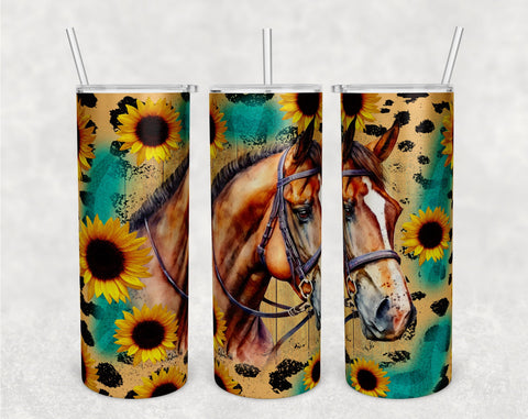 Horse Tumbler Wraps Bundle, 20 Oz Skinny Tumbler Horse Sublimation Designs, Seamless Horse PNG, 5 Designs Sublimation HappyDesignStudio 