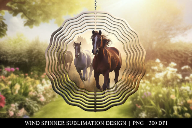 Horse Wind Spinner Png, Wild Horses Wind Spinner Sublimation Design Sublimation BijouBay 