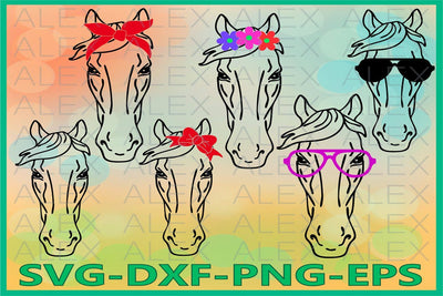 Horse with Bandana svg, Horse face SVG AlexSVGStudio 