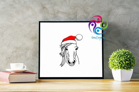 Horse With Christmas Hat Svg File SVG Sintegra 